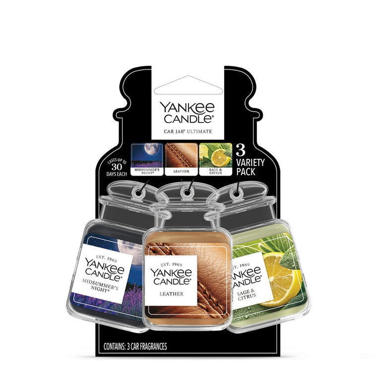 Midsummer's Night® / Leather / Sage & Citrus Car Jar® Ultimate (Bonus 3-Pack) M3