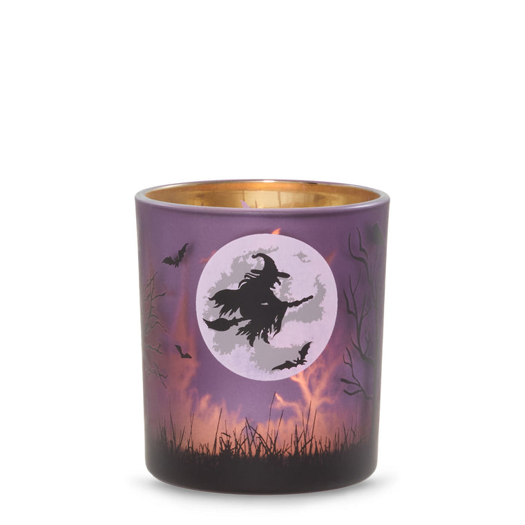 Purple Witch's Moon Tea Light Candle Holder S6