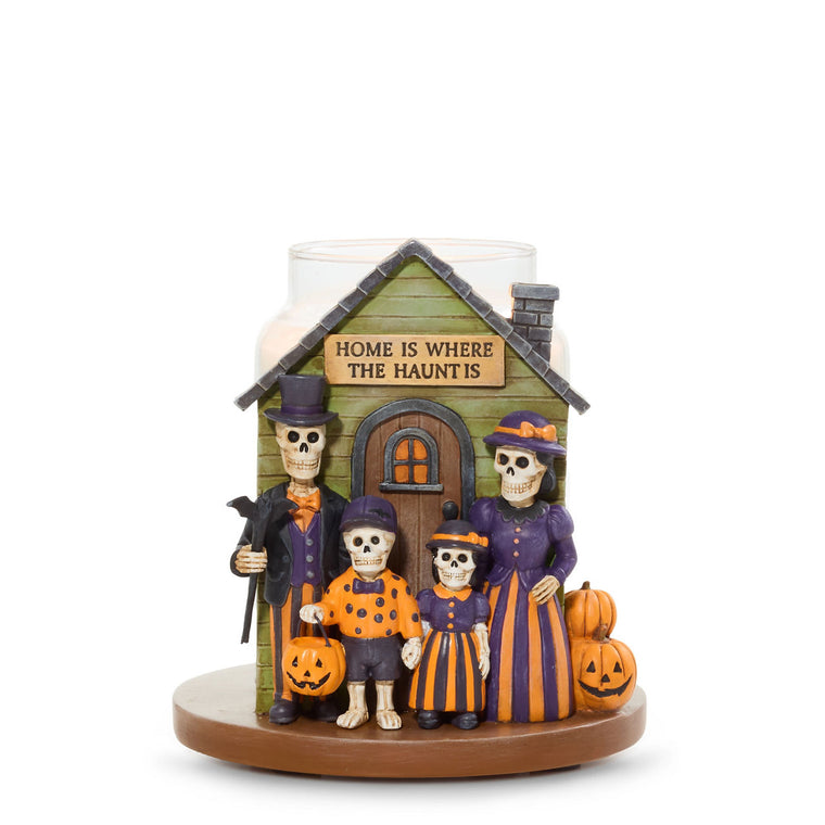 Bonebury Lane Haunted House Jar Candle Holder N2