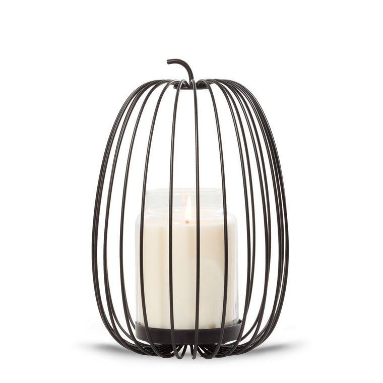 Caged Pumpkin Jar Candle Holder V8